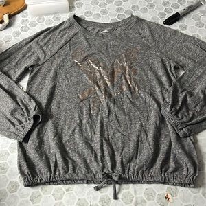 Old Navy Large Youth Long Sleeve Graphic Bronze Bird Graphic Blouse